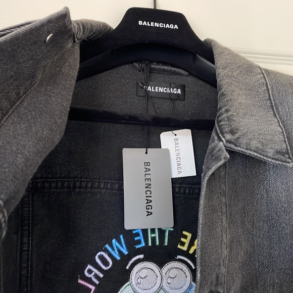 Men’s Balenciaga You Are The World Jean Jacket - Picture 5 of 6